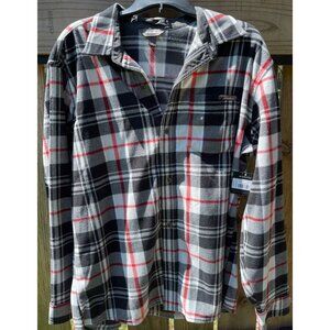 Eddie Bauer Mens Long Sleeve Micro Fleece Plaid Shirt Size L  Raven